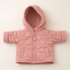 Campera de matelassé rosa con capucha | Tienda Olivia Uruguay