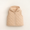 Chaleco con capucha y corderito beige | Tienda Olivia Uruguay