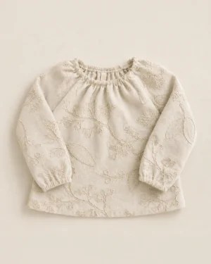 Blusa de Lino bordada Botanical de Tienda Olivia Uruguay